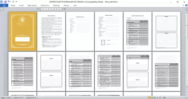 Raport TK PAUD K13 Siap Edit Microsoft Word