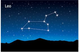 The constellation Leo in the night sky