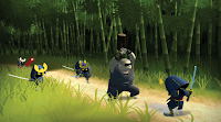 ninjas parade through the forest