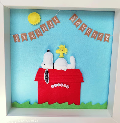 cuadro artesanal snoopy fieltro