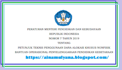  TENTANG JUKNIS BOP PENDIDIKAN KESETARAAN TAHUN  PERMENDIKBUD NOMOR 7 TAHUN 2019 TENTANG JUKNIS BOP PENDIDIKAN KESETARAAN TAHUN 2019