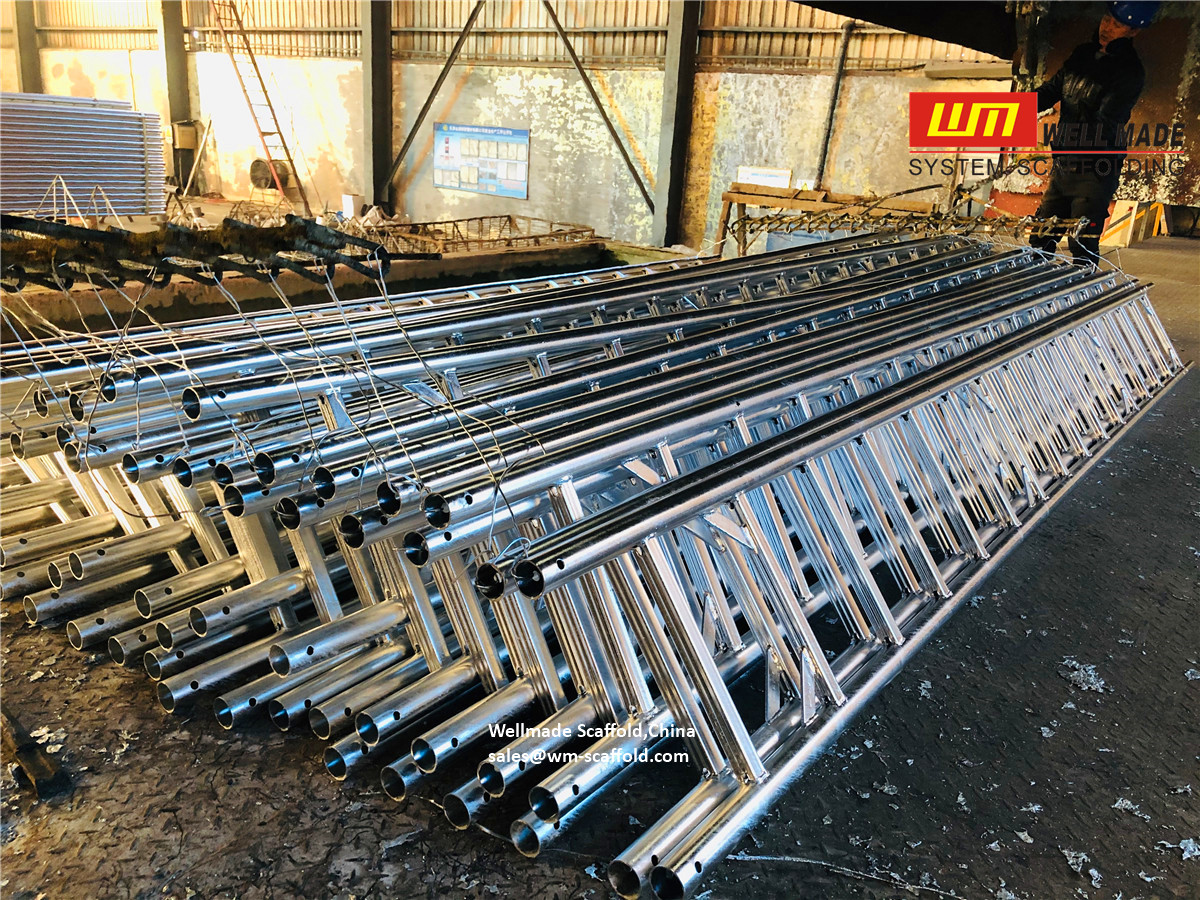steel scaffold ladder with anti-slip rung steps - hot dip galvanized scaffolding access components