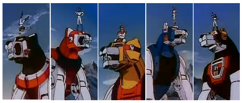 Five Robot Lions of Lion Force Voltron Defender of the Universe 80's Retro Kids Show