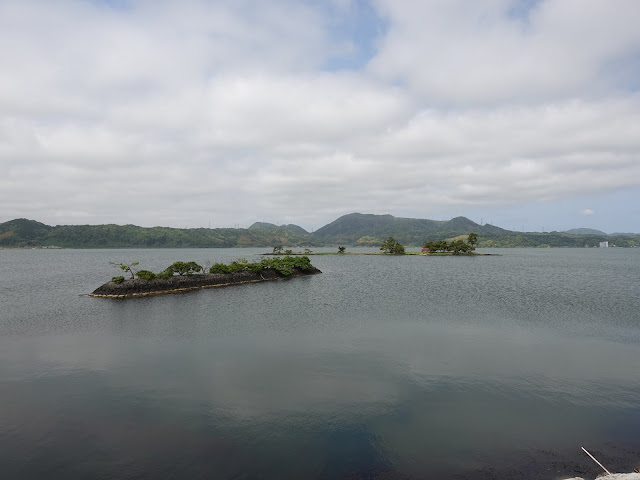 大根島中海堤防　龍宮神の鳥居（京島）