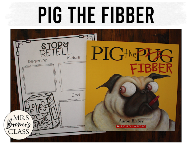 Pig the Fibber book study activities literacy unit with Common Core aligned companion activities for Kindergarten and First Grade