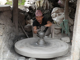 Nepali potter at work in Bhaktapur 