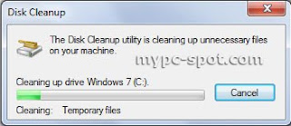 Proses Disk Clean Up mulai