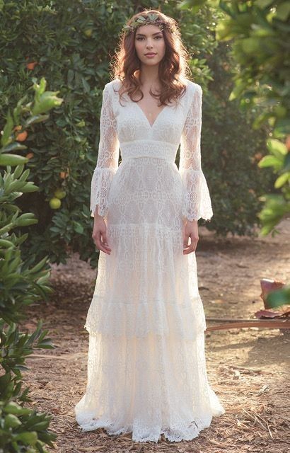 Feminine boho wedding dress