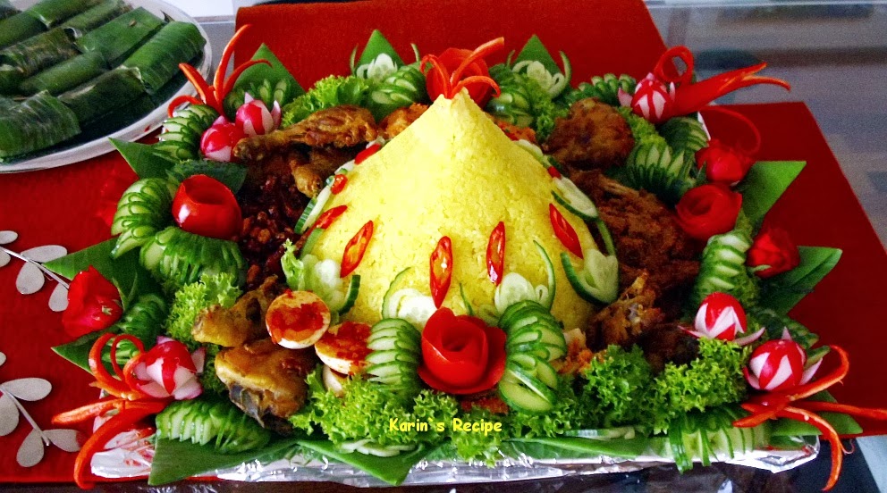 Karin's Recipe: Nasi Kuning-Tumpeng Kuning (Indonesian 