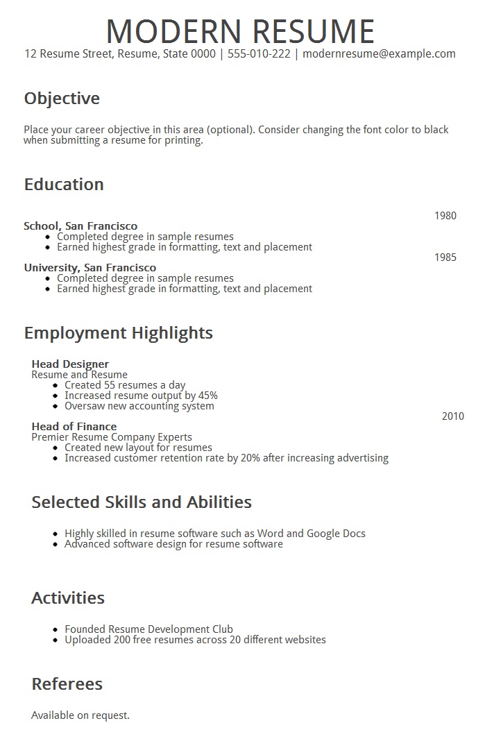 download modern resume template image download modern resume template ...