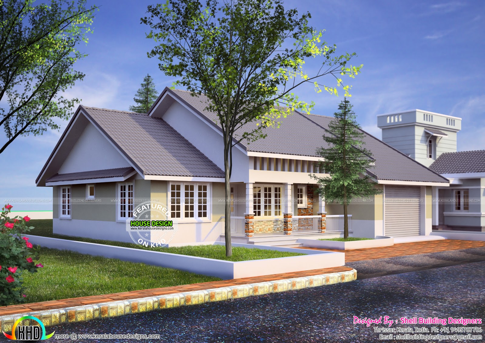 American Style 1590 Sq Ft Home Kerala Home Design Bloglovin
