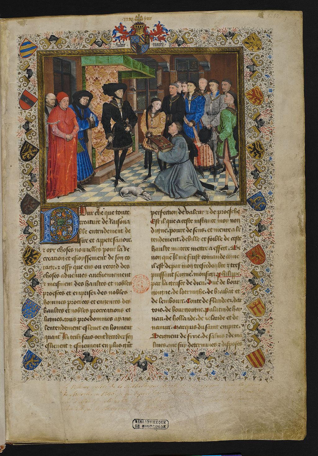 Jean Wauquelin presenting his 'Chroniques de Hainaut' to Philip the Good