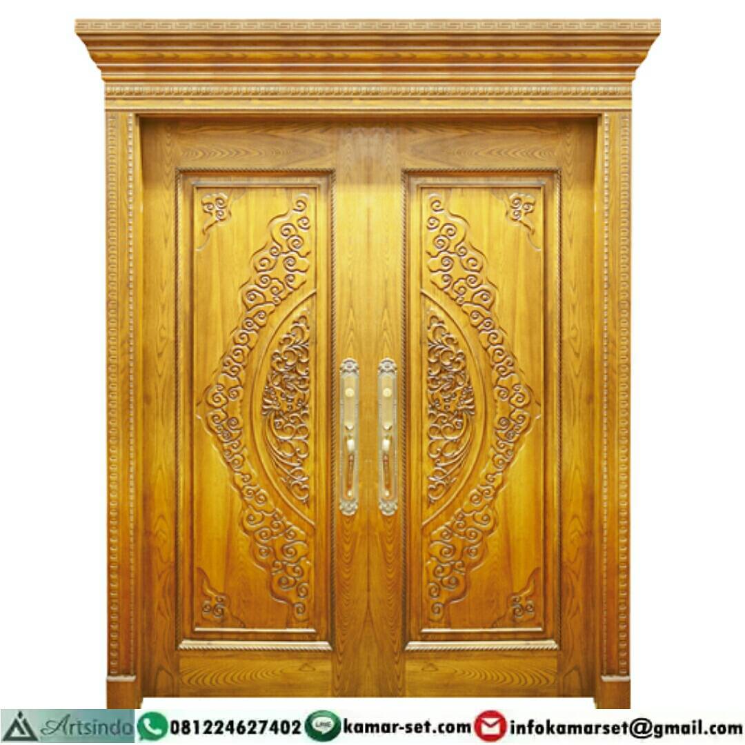 Model Pintu 2 Daun Yang Unik Pintu Rumah Warna Coklat Rumah