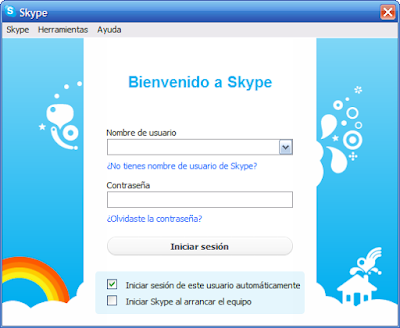 Inicio de Skype 