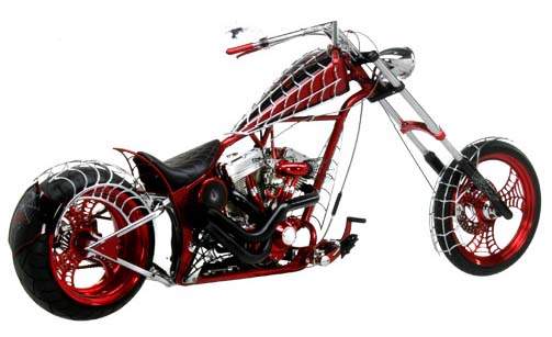 Modification Choppers Motorcycles Airbrush Spider Web Design