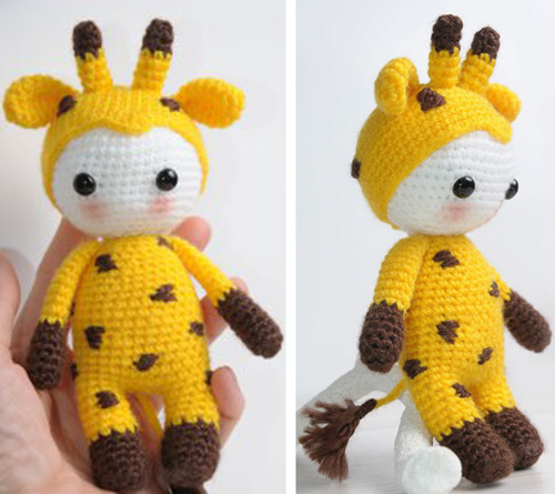 Amigurumi Doll in Giraffe Costume - Free Pattern 