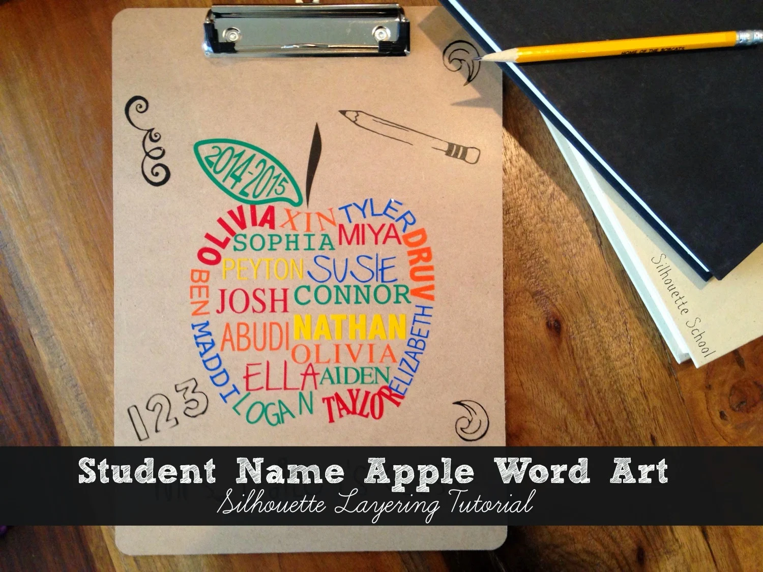 Silhouette Cameo, Silhouette Studio, Silhouette tutorial, word art apple, teacher gift