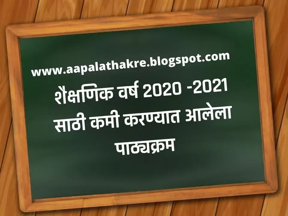 Reduced syllabus for the academic year 2020-2021