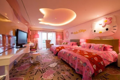 desain kamar tidur hello kitty terbaru