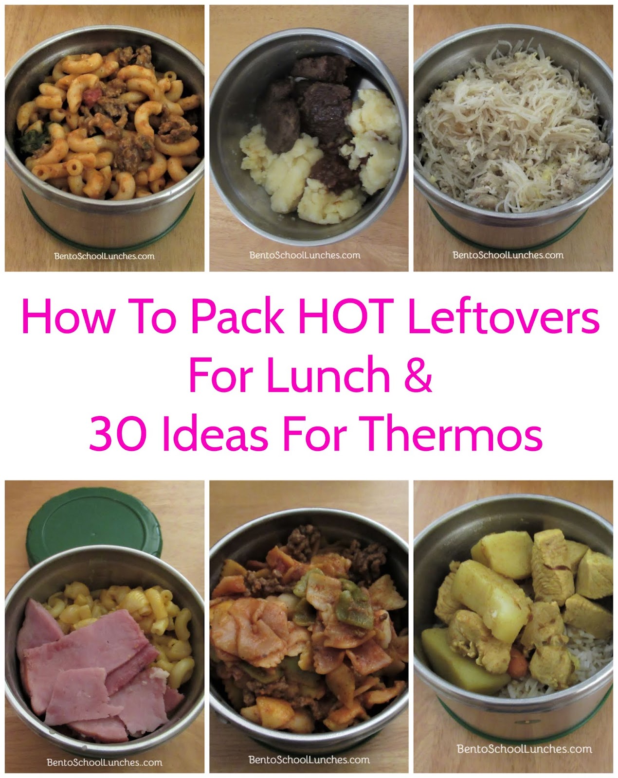 4 thermos meals using the Caperci Kids Insulated lunchbox