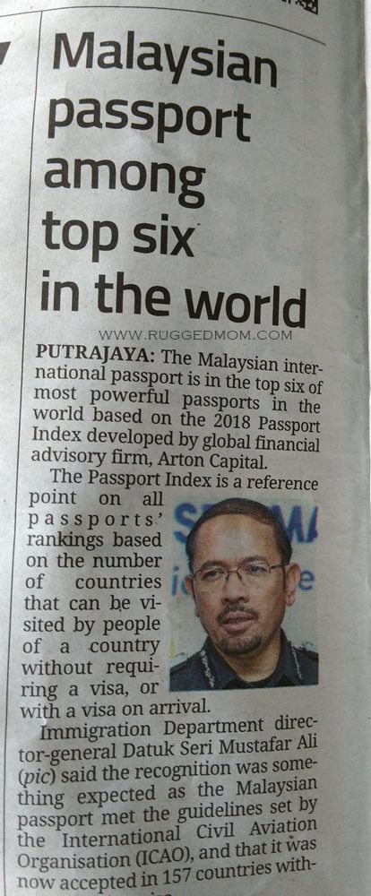 Malaysian passport is TOP 6 in the world