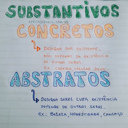 Substantivos concretos e abstratos