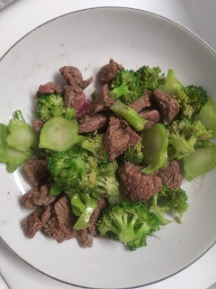 Beef and Broccoli on a plate