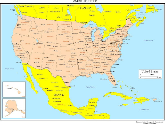 The United States Map With Cities