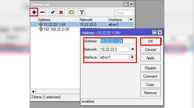 Setting Mikrotik IP pada interfaces LAN