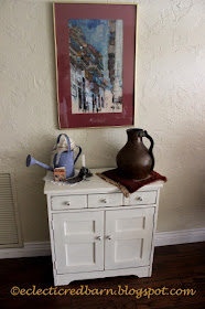 Eclectic Red Barn: Finished cabinet in front entry