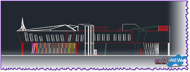 - Vertical projections of the project (sections ) Full file hall sport dwg