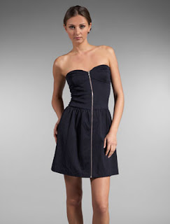 Charlotte Ronson Flare Corset Dress in Navy