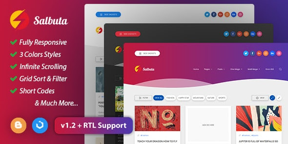 Salbuta - V1.2 Blog & Personal Responsive Blogger Theme - TechAugast
