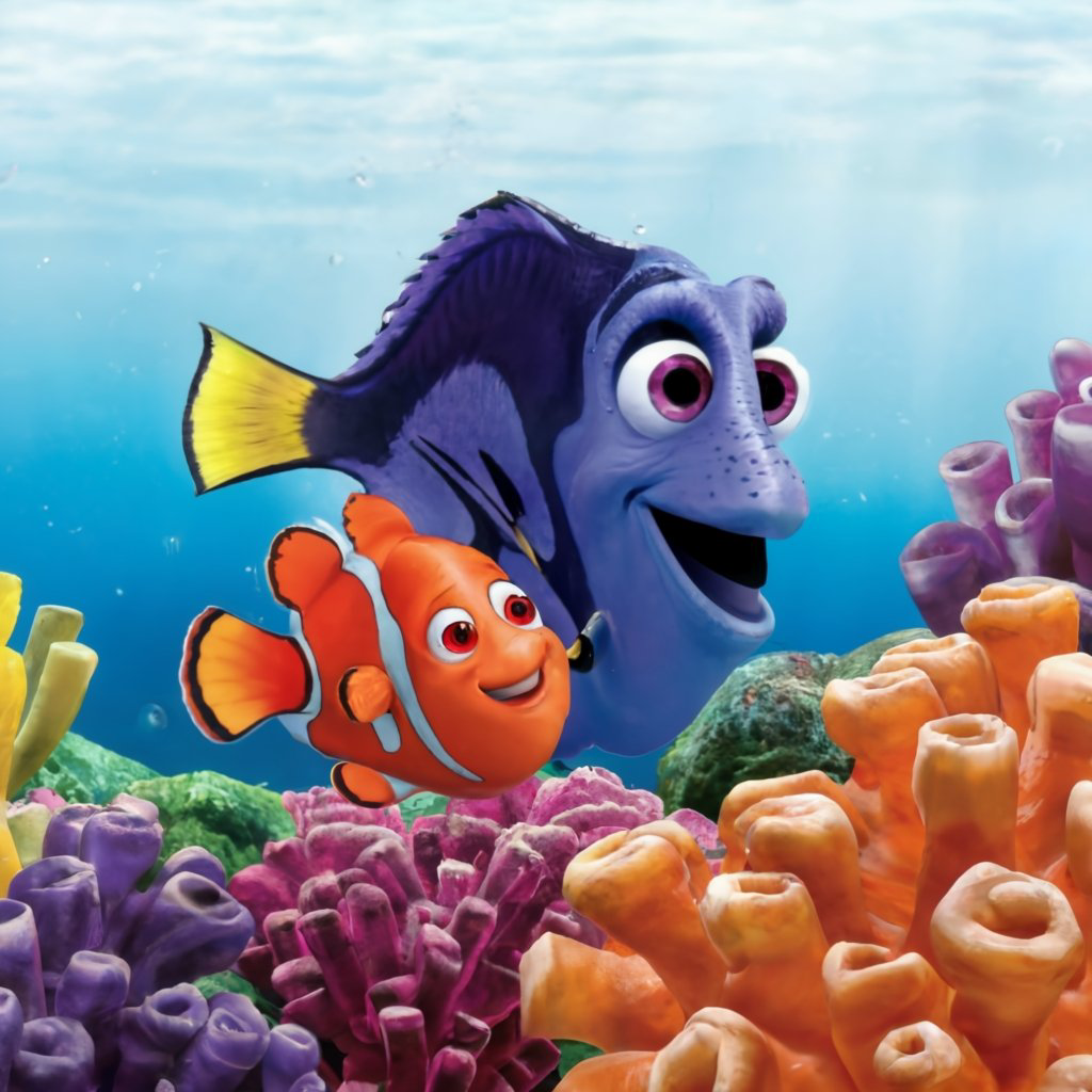 Gambar kartun Nemo dan Dory Berpetualang di Terumbu Karang