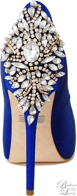 ♦Badgley Mischka Kiara sapphire blue bejeweled pumps #badgleymischka #shoes #brilliantluxury