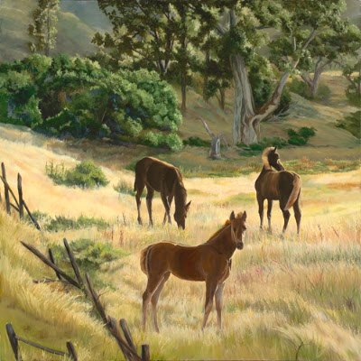 Horses - Oil on Canvas by Laura Curtin