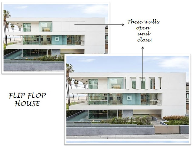 Flip Flop House's louvered pivoting walls opened and closed