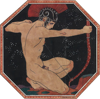 George Barbier, The Archer, 1914 - O Arqueiro - Male Nude - Nu Masculino - Male Art - Art Masculina - Gay Art - Arte Gay - Arte Homoerótica