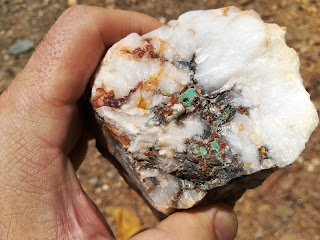 Malaquita y cuarzo, Minas de França-Montesinho, Braganza, Portugal