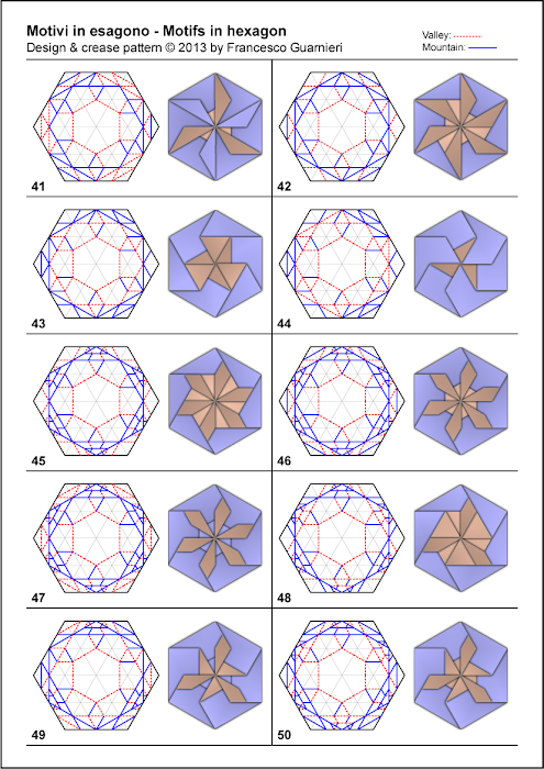 Pag. 5, origami CP e risultati Motivi in esagono By Francesco Guarnieri