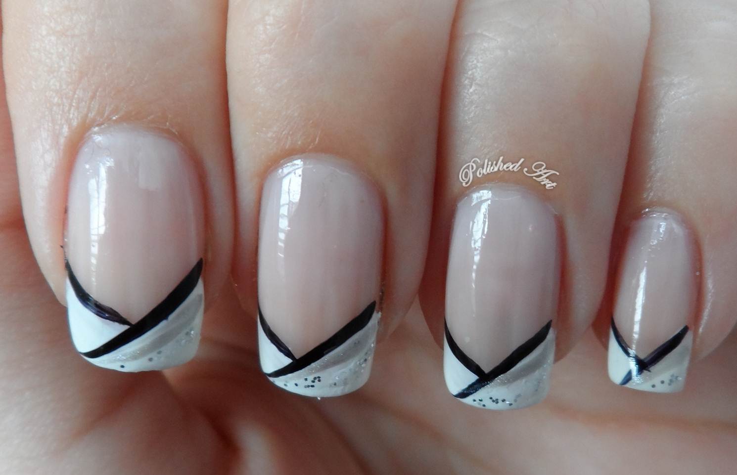 silver and black nails