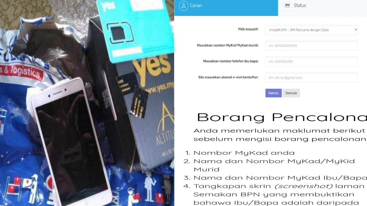 Cara Mohon dan Semakan Status Telefon Pintar Percuma B40 