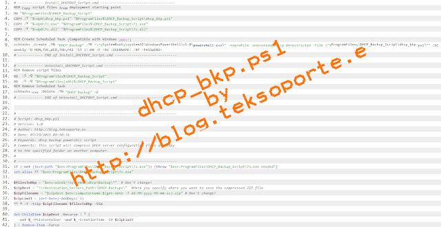 SCCM 2012 Backup DHCP Server PowerShell script 