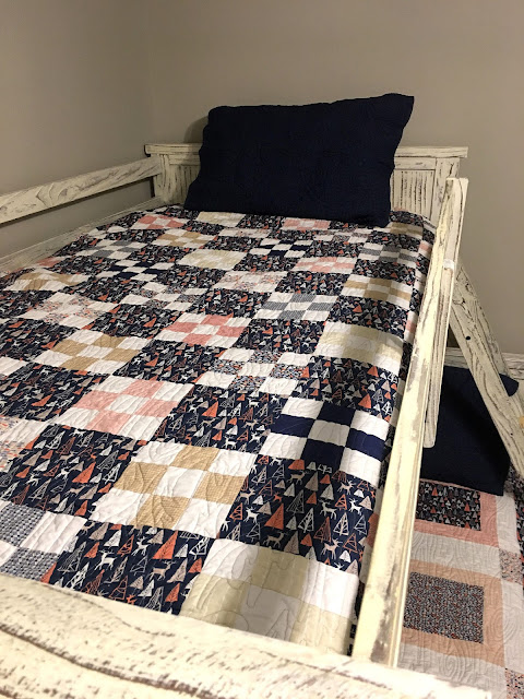 NIne patch quilt with deer fabric