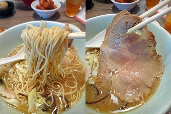 とんめんの麺とチャーシューの写真