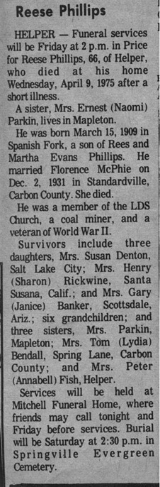 Reese Phillips' Obituary