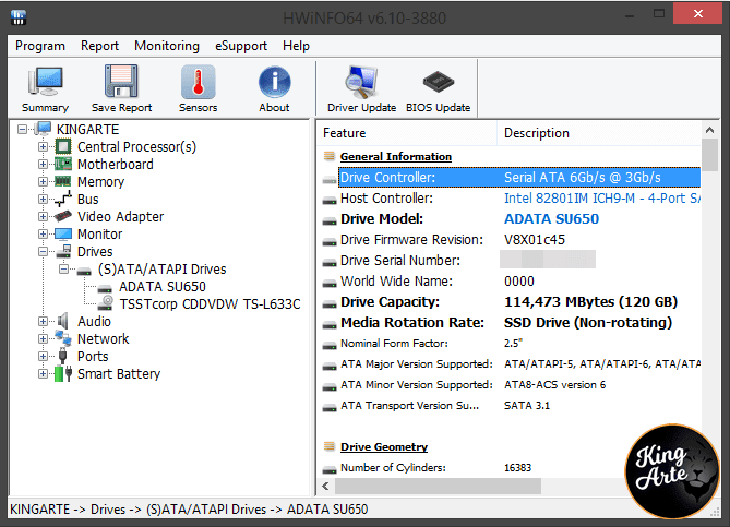 SSD ADATA SU650 em SATA II