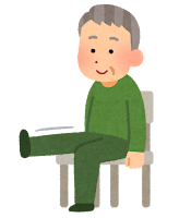 椅子に座って運動をする人のイラスト（おじいさん）