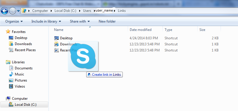 Add Applications to the Favorites List in Explorer