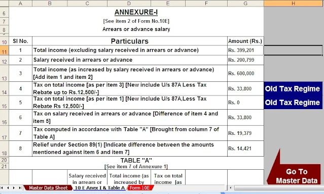 Income tax arrears relief calculator u/s 89(1) downloads